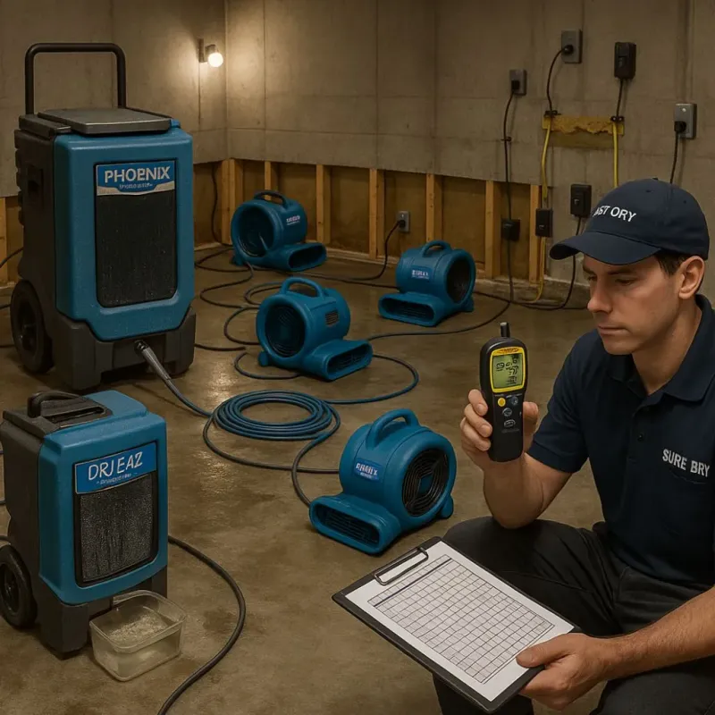 Structural Drying and Dehumidification process in Edgewood, IN